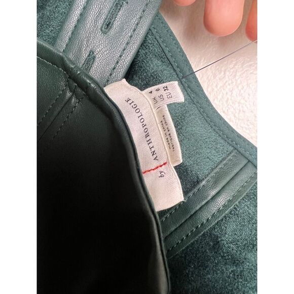 Anthropologie Samira Green Vegan Leather Jumpsuit NWT Sz. 0 - Picture 8 of 8